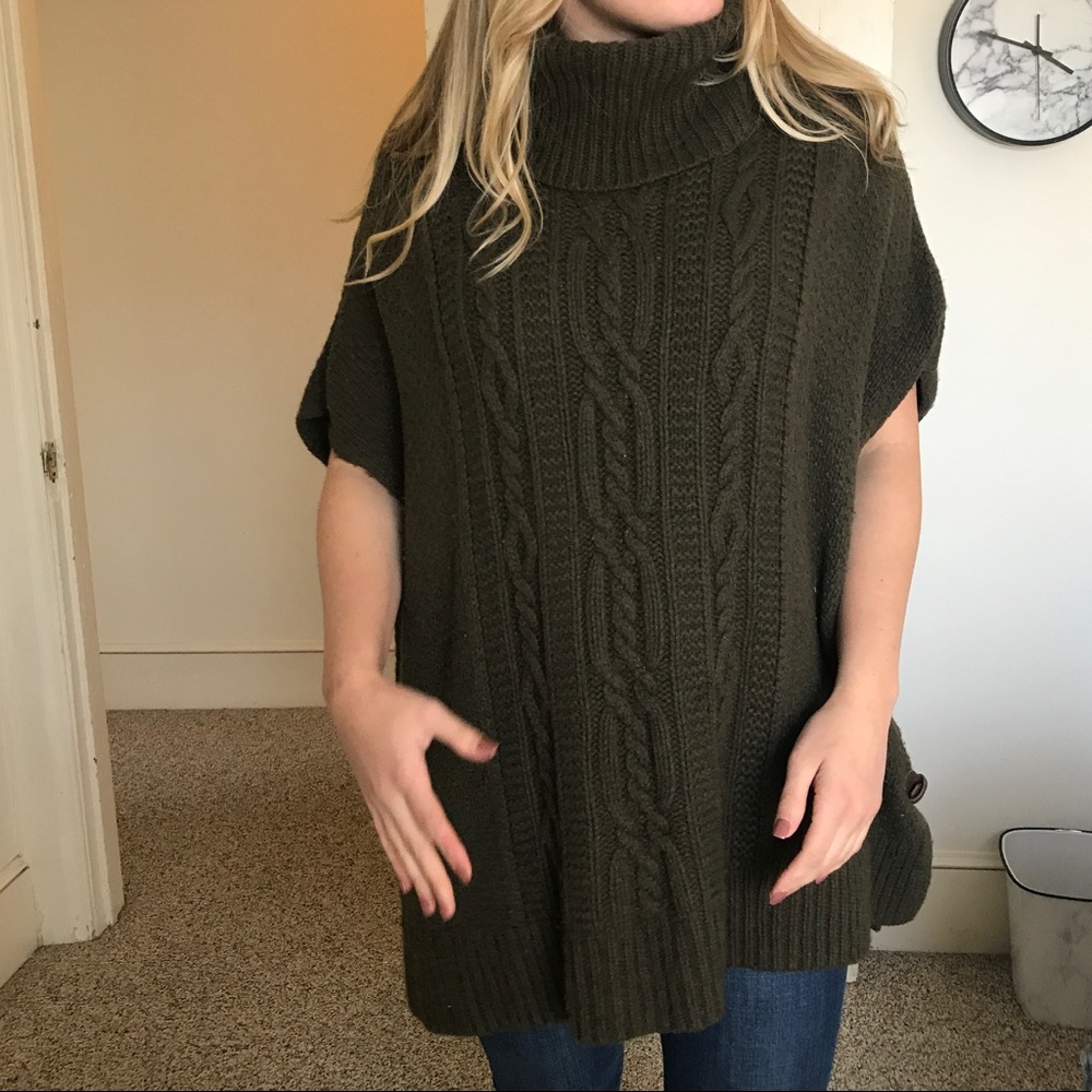 Olive Green Poncho